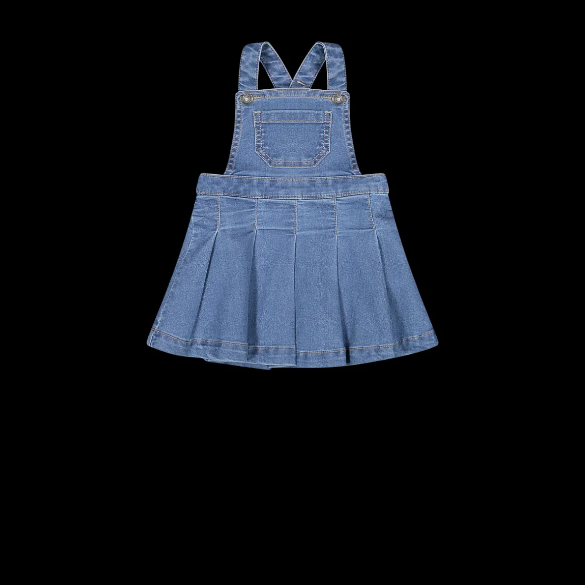 Gonna salopette in jeans leggero elasticizzato bambina