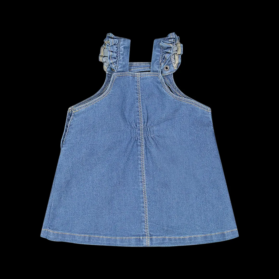 Gonna salopette in jeans elasticizzato per neonata