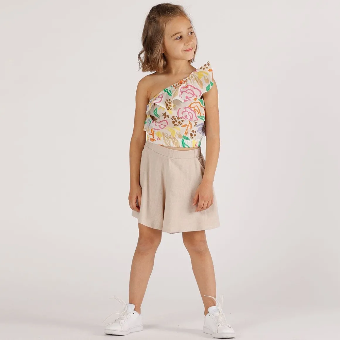 Gonnapantalone in viscosa lino da bambina