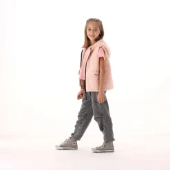 Joggers in felpa slavata per bambina