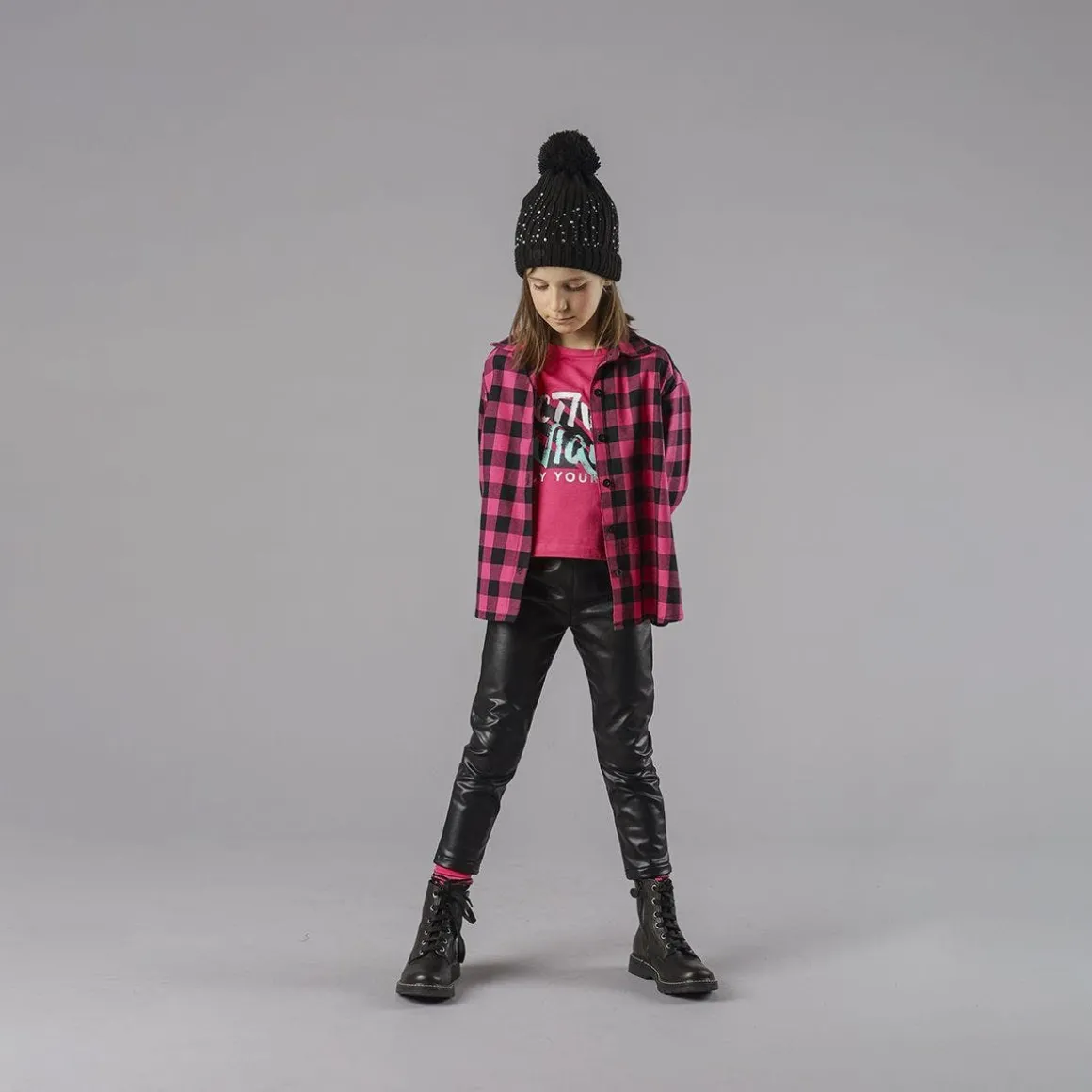Leggings ecopelle per bambina