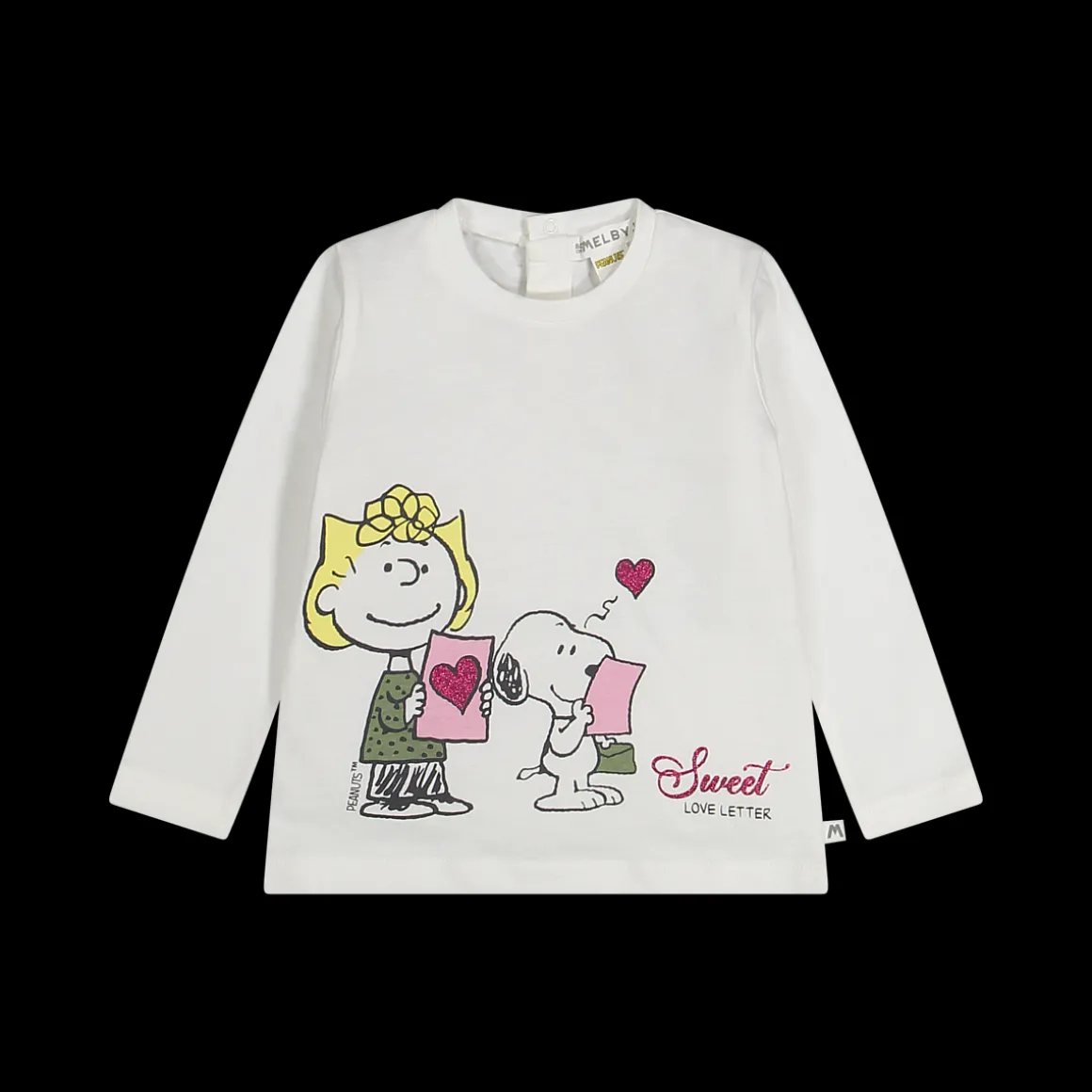 Maglia a maniche lunghe tema Peanuts per neonata