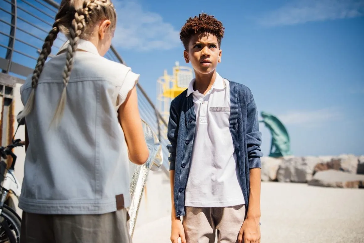 Maglia aperta in cotone per bambino