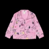 Maglia aperta in felpa stampa allover bambina.
