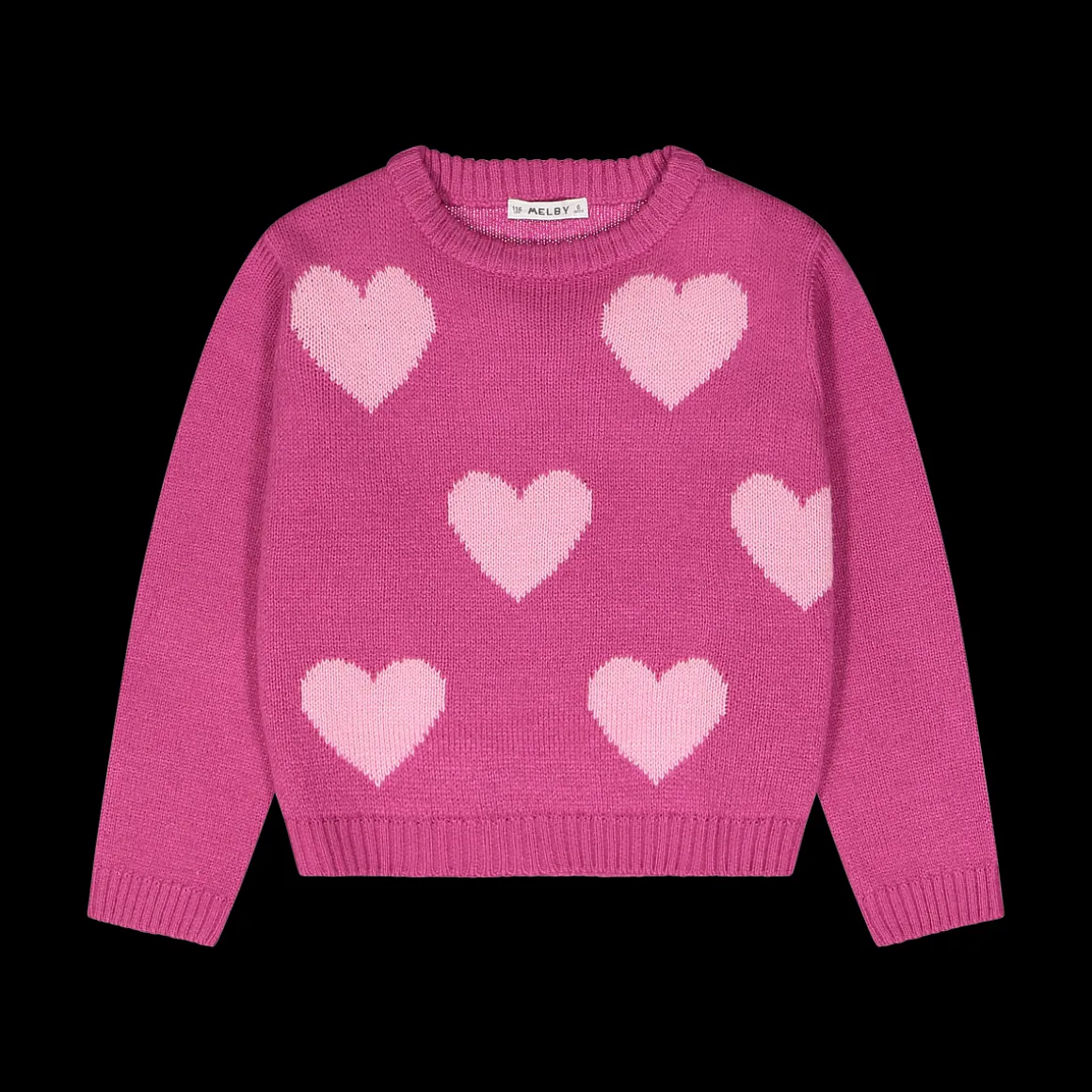 Maglia con jacquard a cuori per bambina