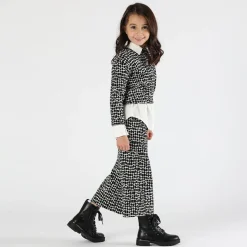 Maglia cropped bianca e nera bambina