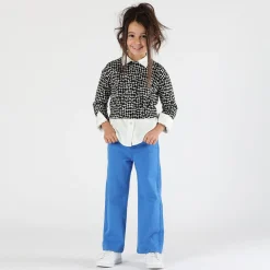 Maglia cropped bianca e nera bambina