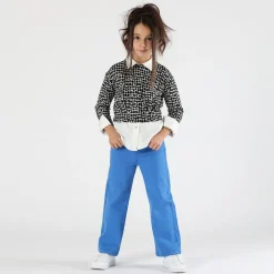 Maglia cropped bianca e nera bambina
