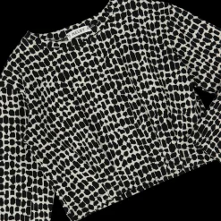 Maglia cropped bianca e nera bambina