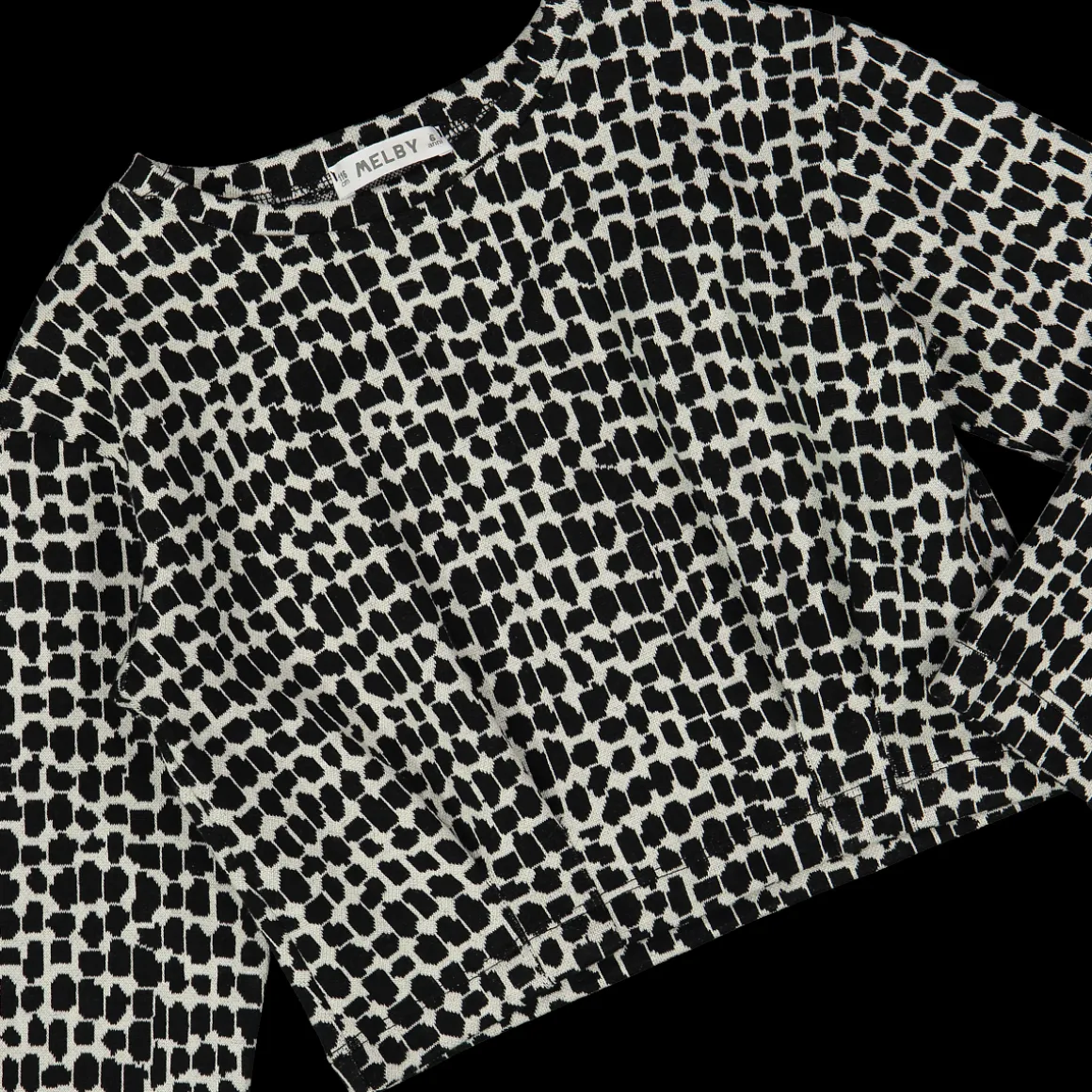 Maglia cropped bianca e nera bambina