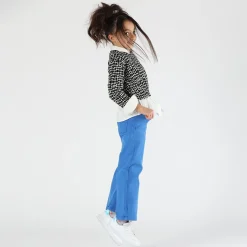 Maglia cropped bianca e nera bambina