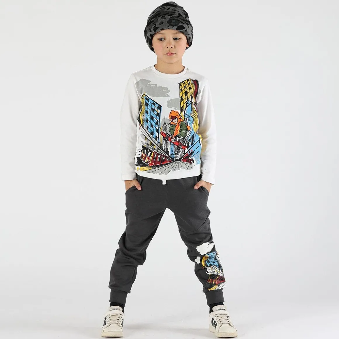 Maglia da bambino disegno palazzi