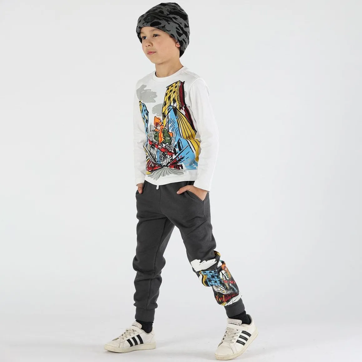 Maglia da bambino disegno palazzi