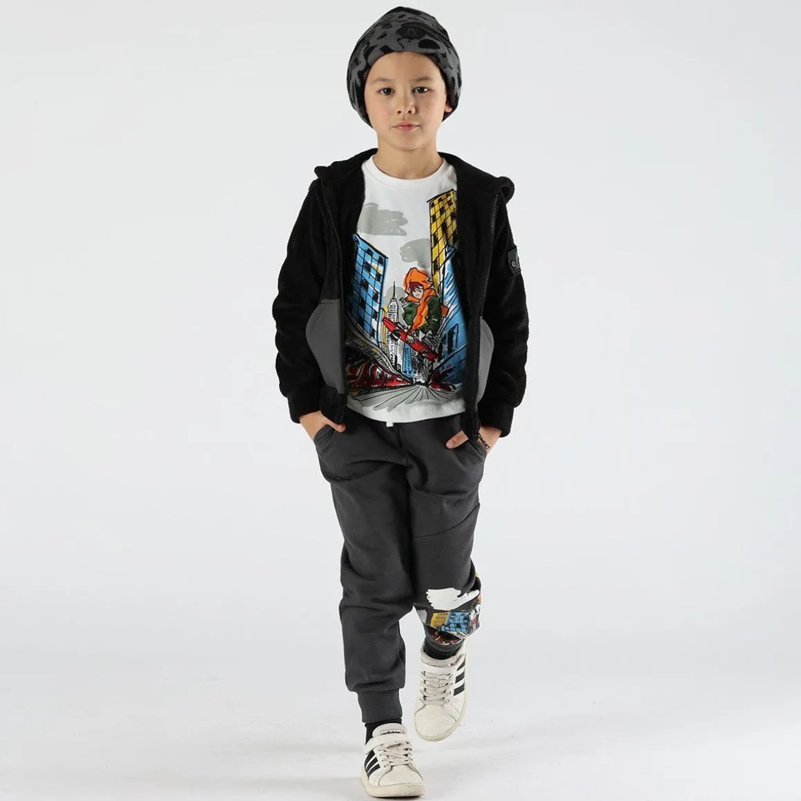 Maglia da bambino disegno palazzi