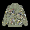 Maglia full zip con stampa allover per bambino