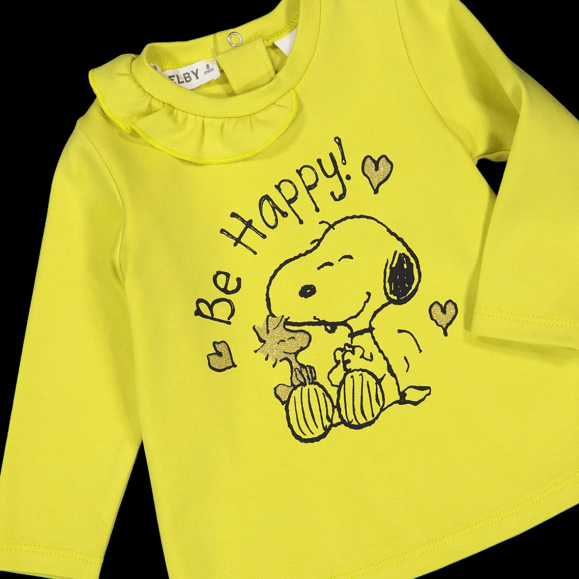 Maglia gialla con Snoopy da bambina
