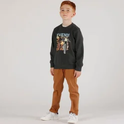 Maglia girocollo ad bambino in felpa malfilè