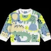 Maglia girocollo felpa effetto malfilè stampata bambino