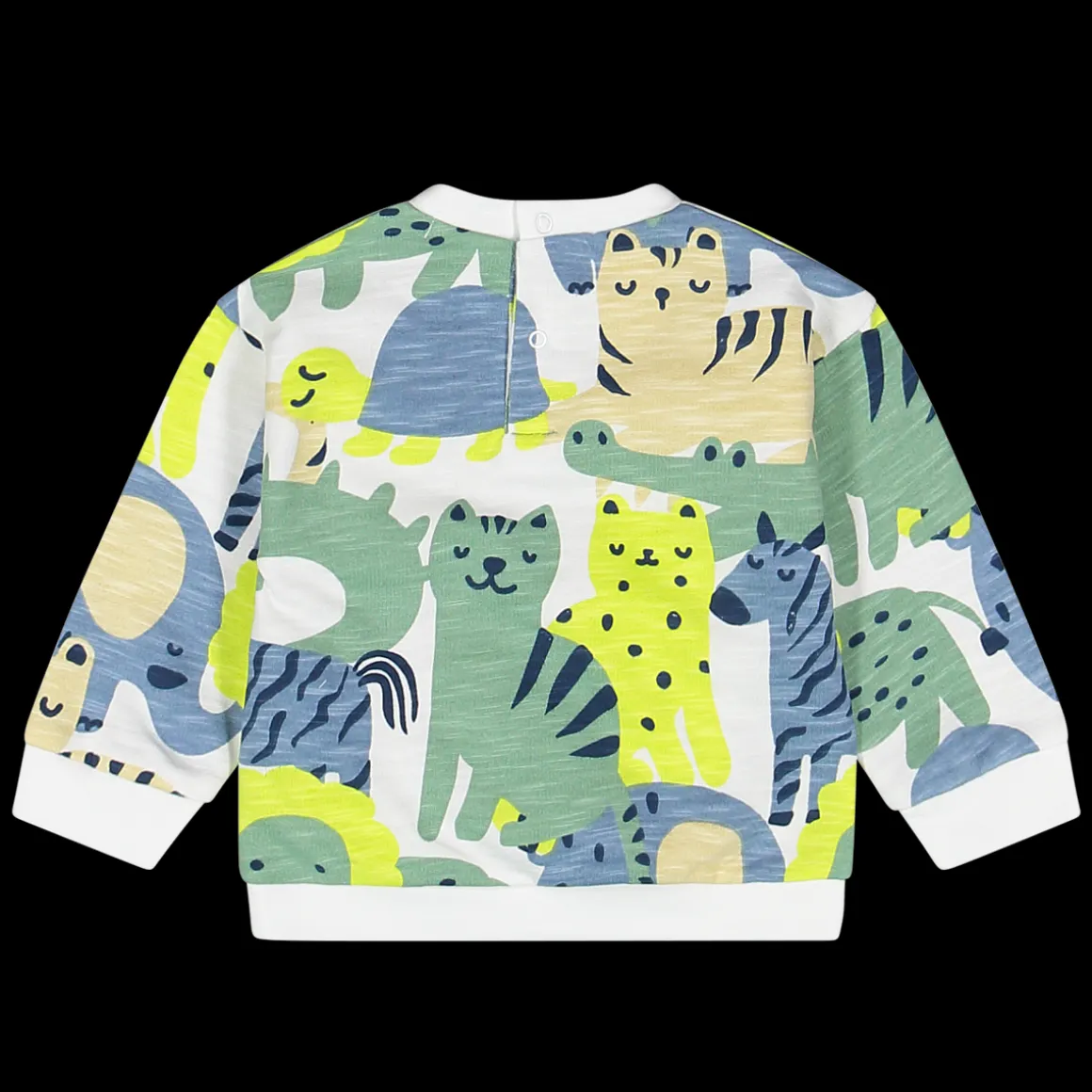 Maglia girocollo felpa effetto malfilè stampata bambino