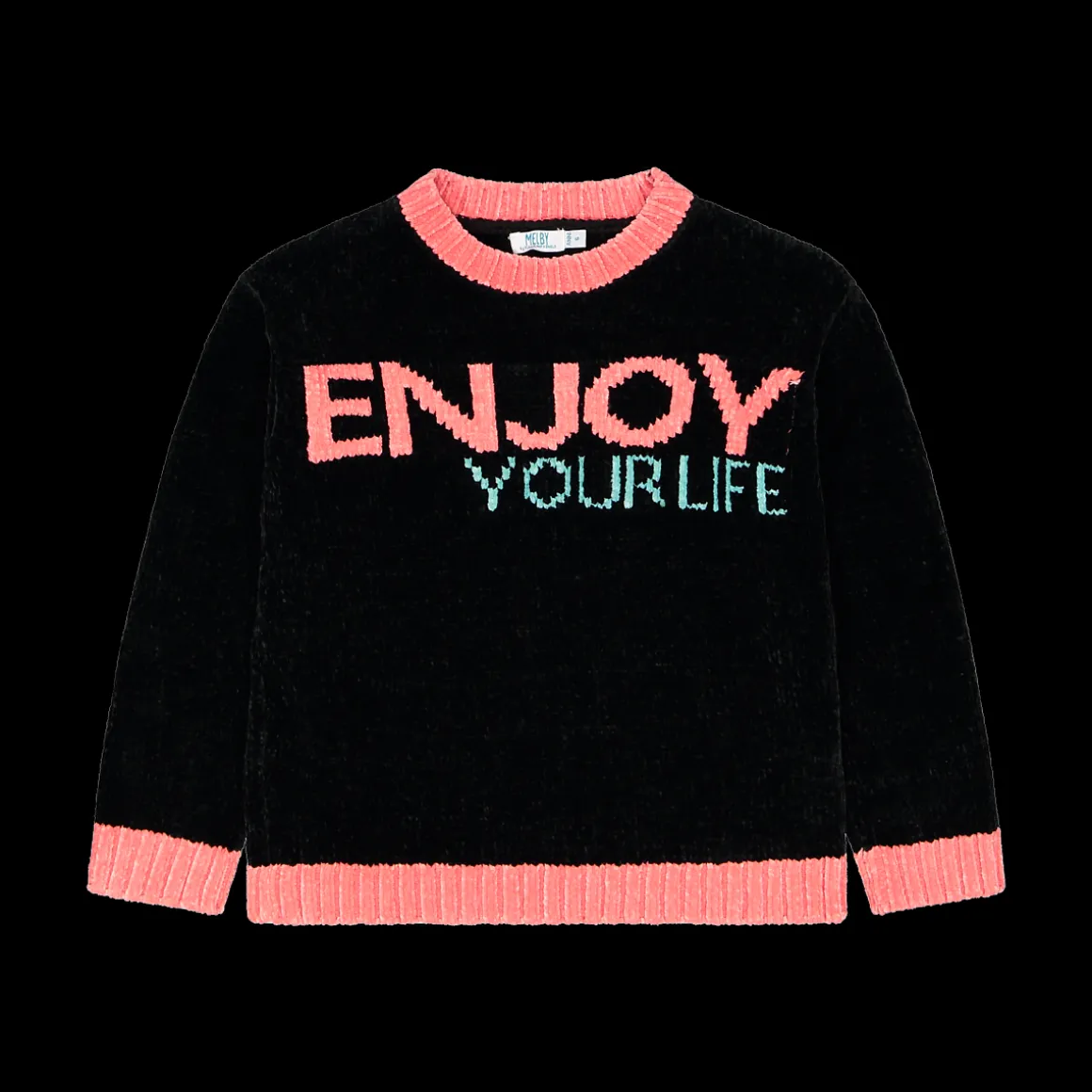Maglia in ciniglia con scritta da bambina
