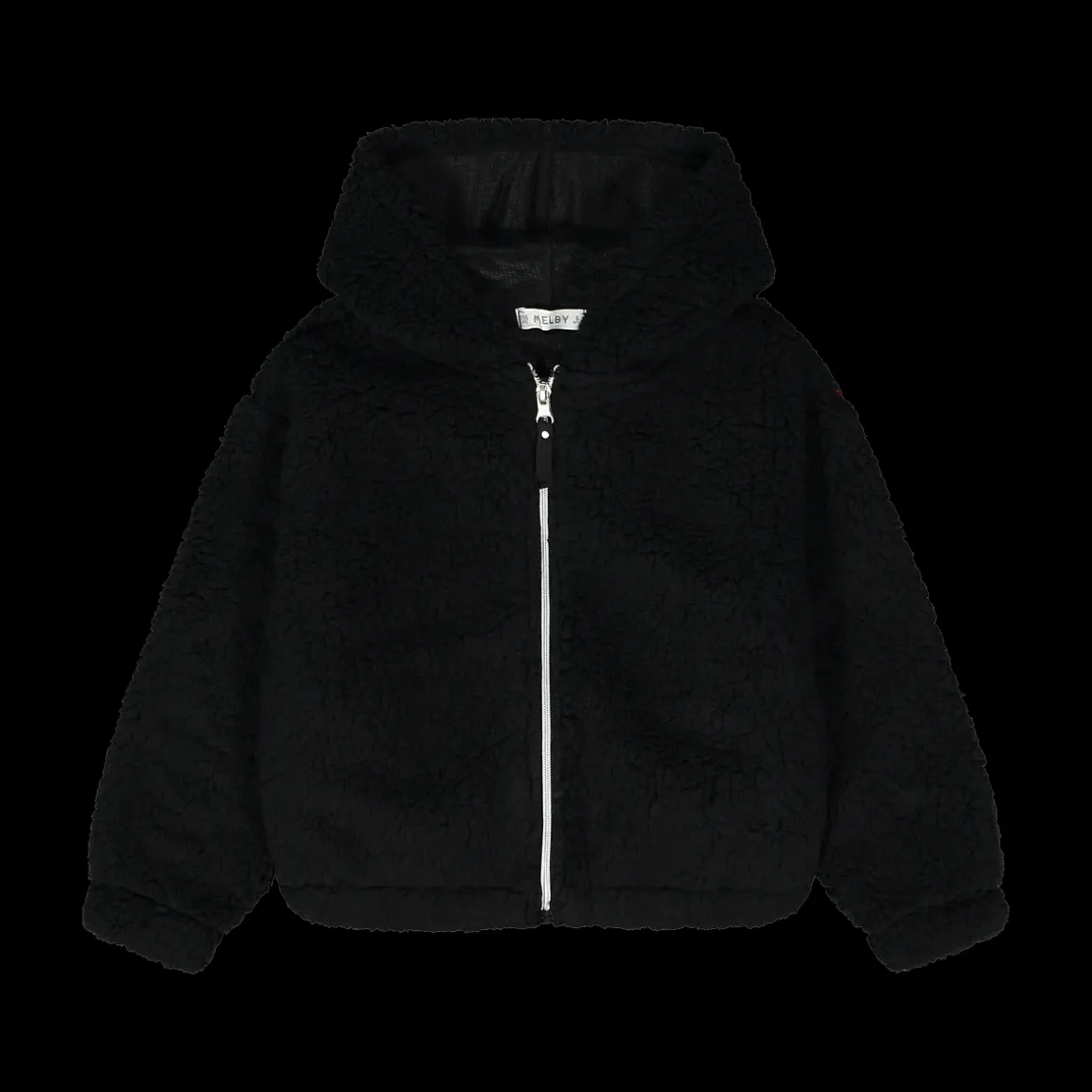 Maglia in eco-pelliccia con cappuccio per neonata