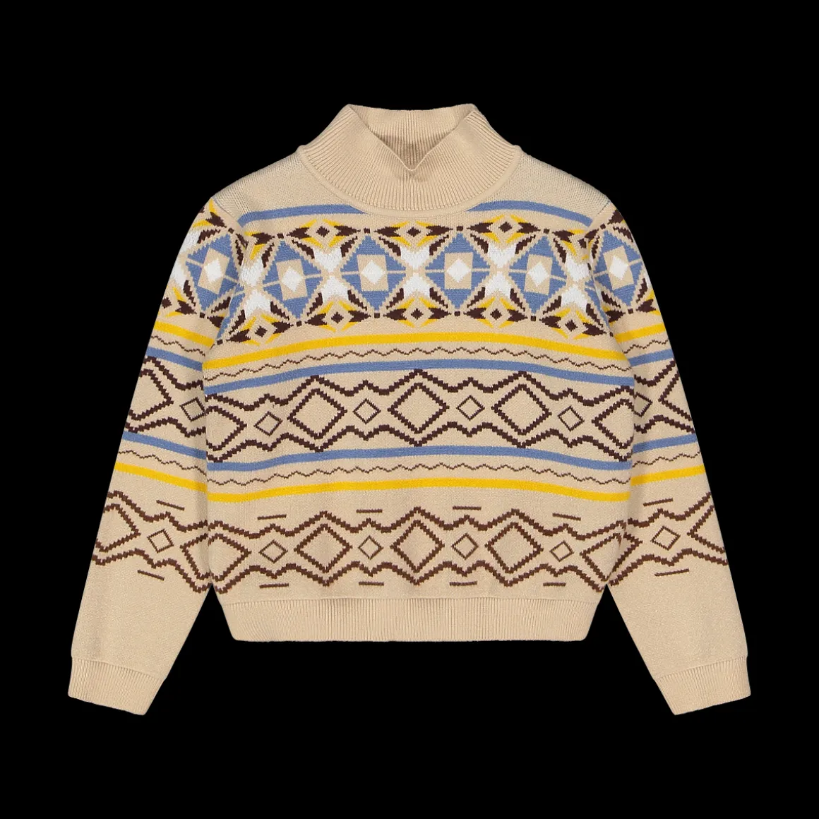 Maglia in maglia tricot da bambina collo alto