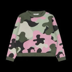 Maglia in tricot camouflage per bambina