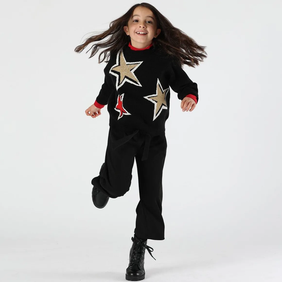 Maglia in tricot da bambina con stelle
