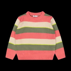 Maglia in tricot di ciniglia a righe in ciniglia bambina