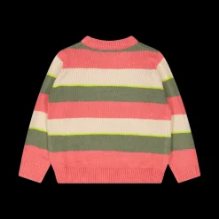 Maglia in tricot di ciniglia a righe in ciniglia bambina