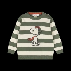 Maglia in tricot rigato tema Peanuts per bambino