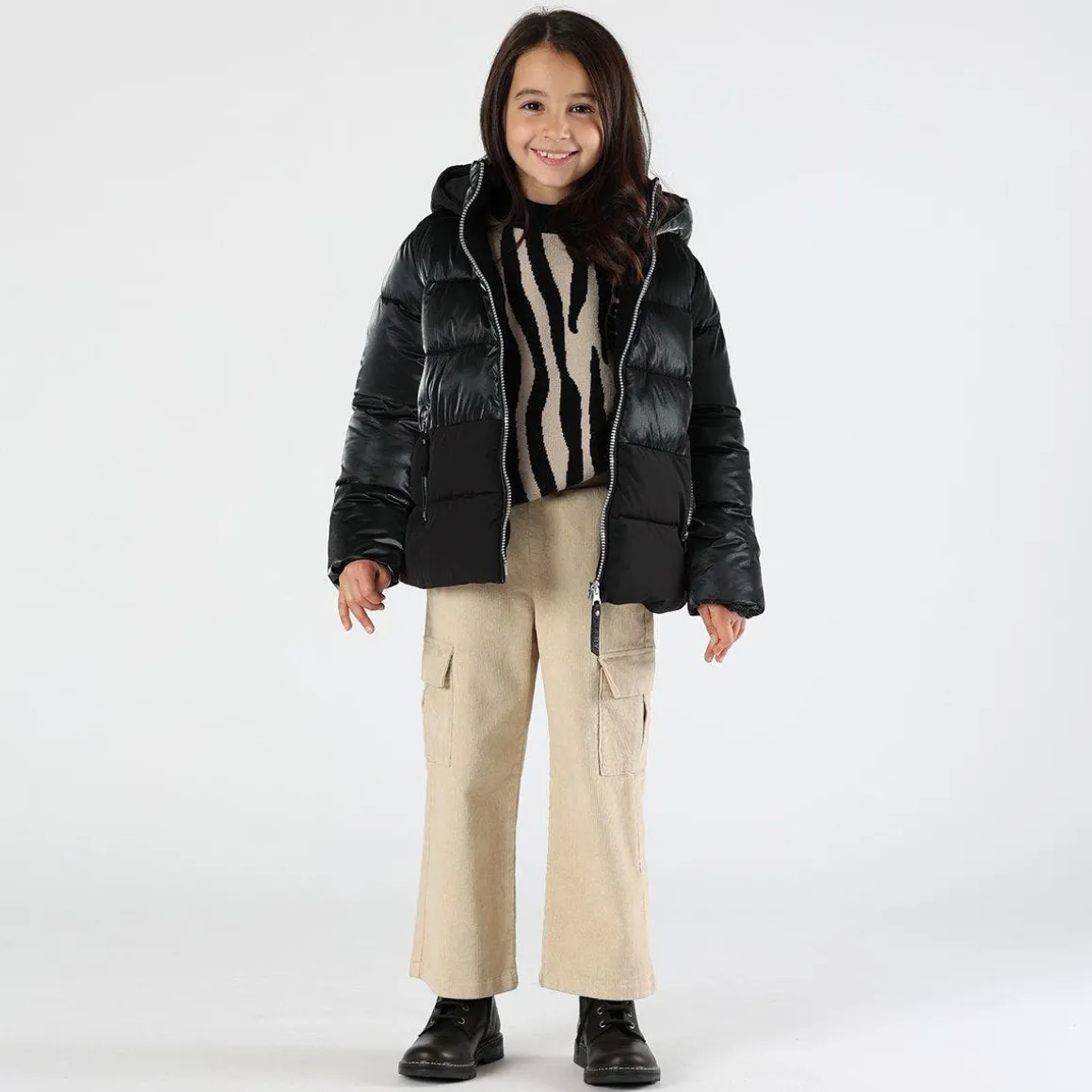 Maglia jacquard animalier bambina