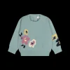 Maglia tricot con fiorellini da bambina