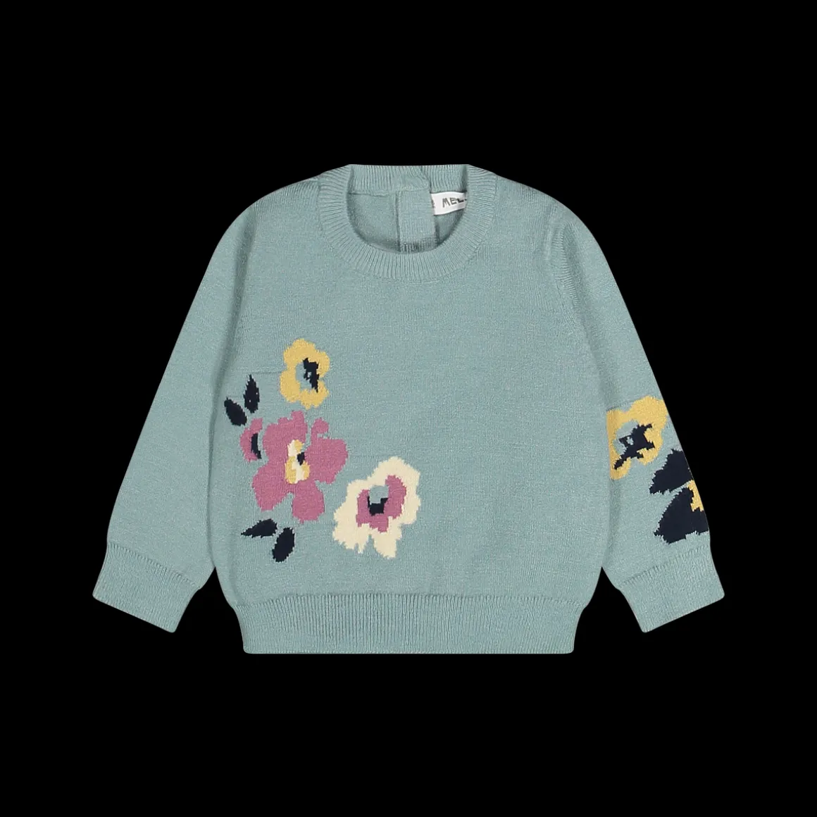 Maglia tricot con fiorellini da bambina