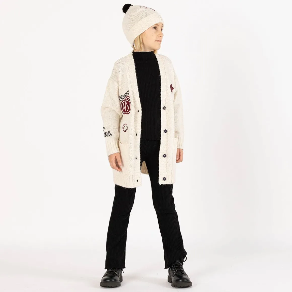 Maglia tricot cropped per ragazza