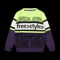 Maglia tricot da bambino con scritte