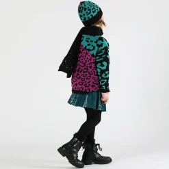Maglia tricot maculato colorato bambina