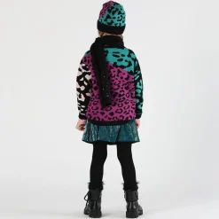 Maglia tricot maculato colorato bambina