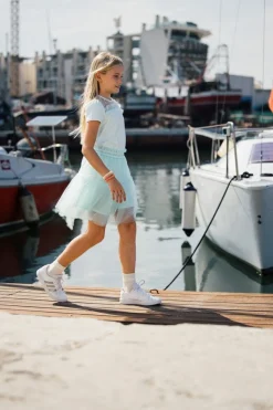 Maglietta con tulle per bambina