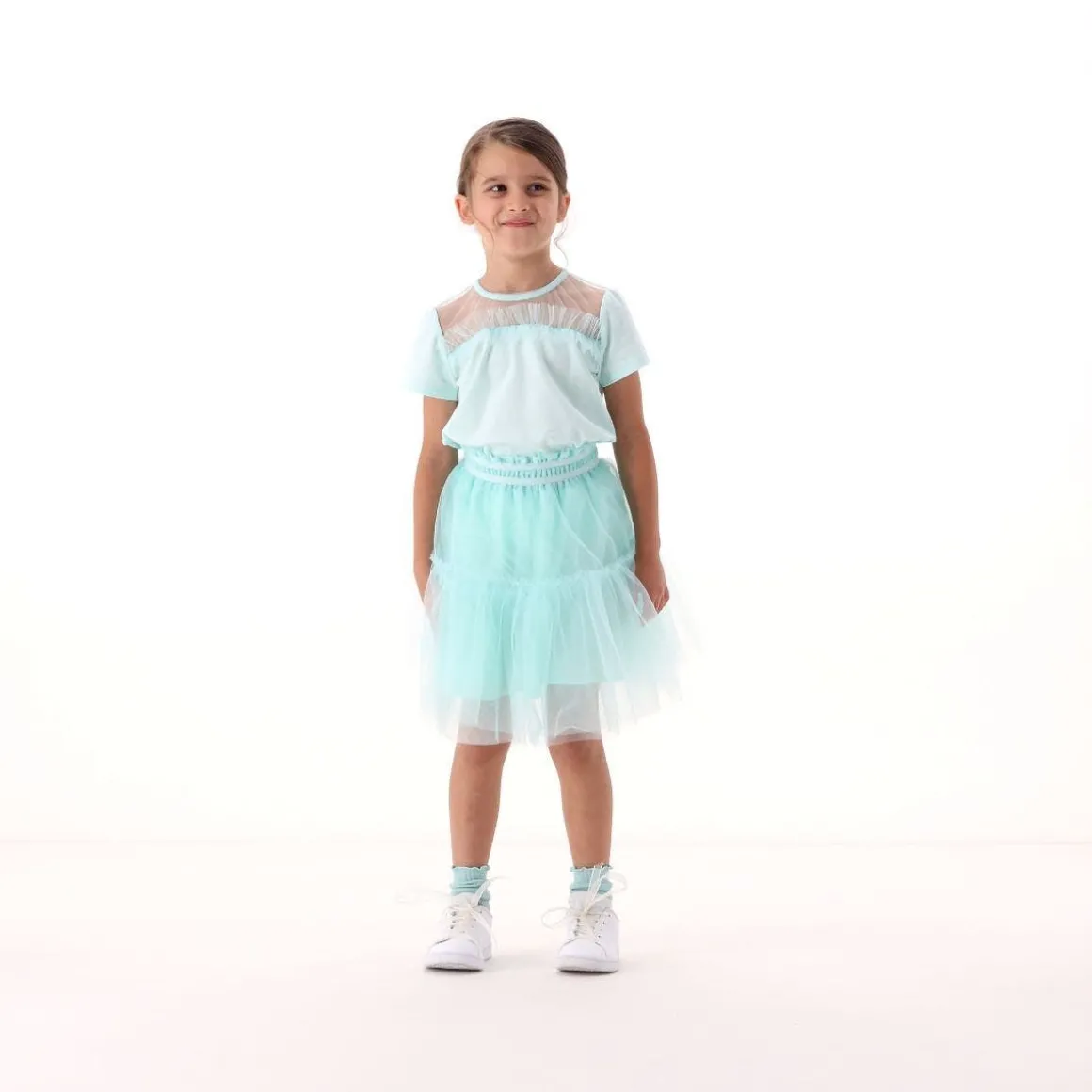 Maglietta con tulle per bambina
