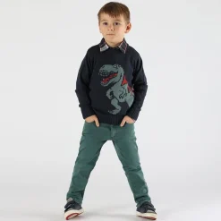Maglione da bambino con jacquard Dino