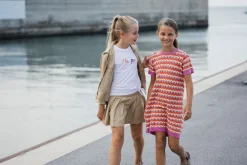 Mini abito tricot rigato per bambina