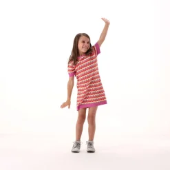 Mini abito tricot rigato per bambina