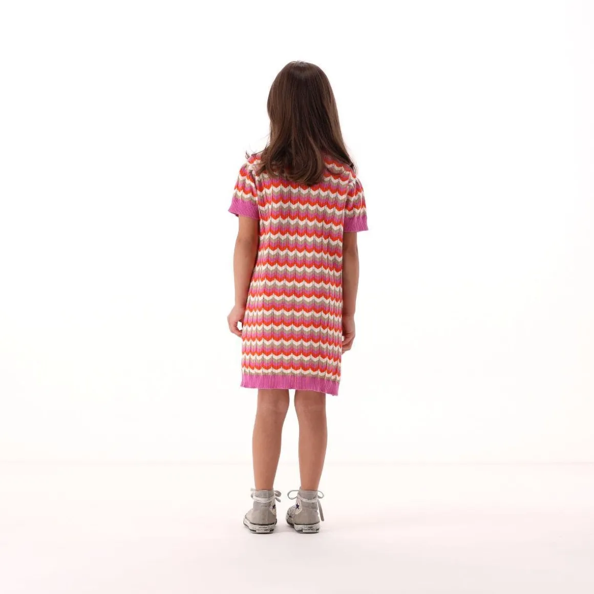 Mini abito tricot rigato per bambina