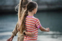 Mini abito tricot rigato per bambina