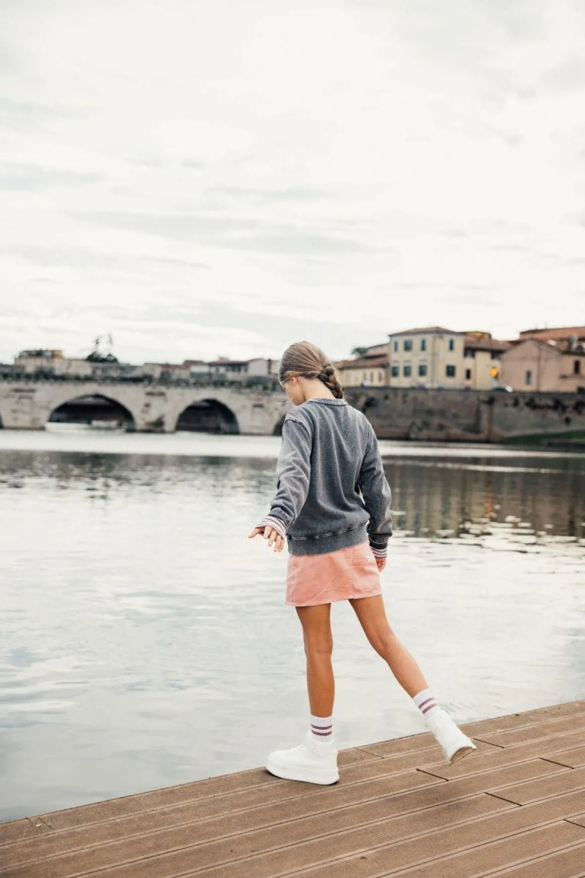 Minigonna in twill per bambina