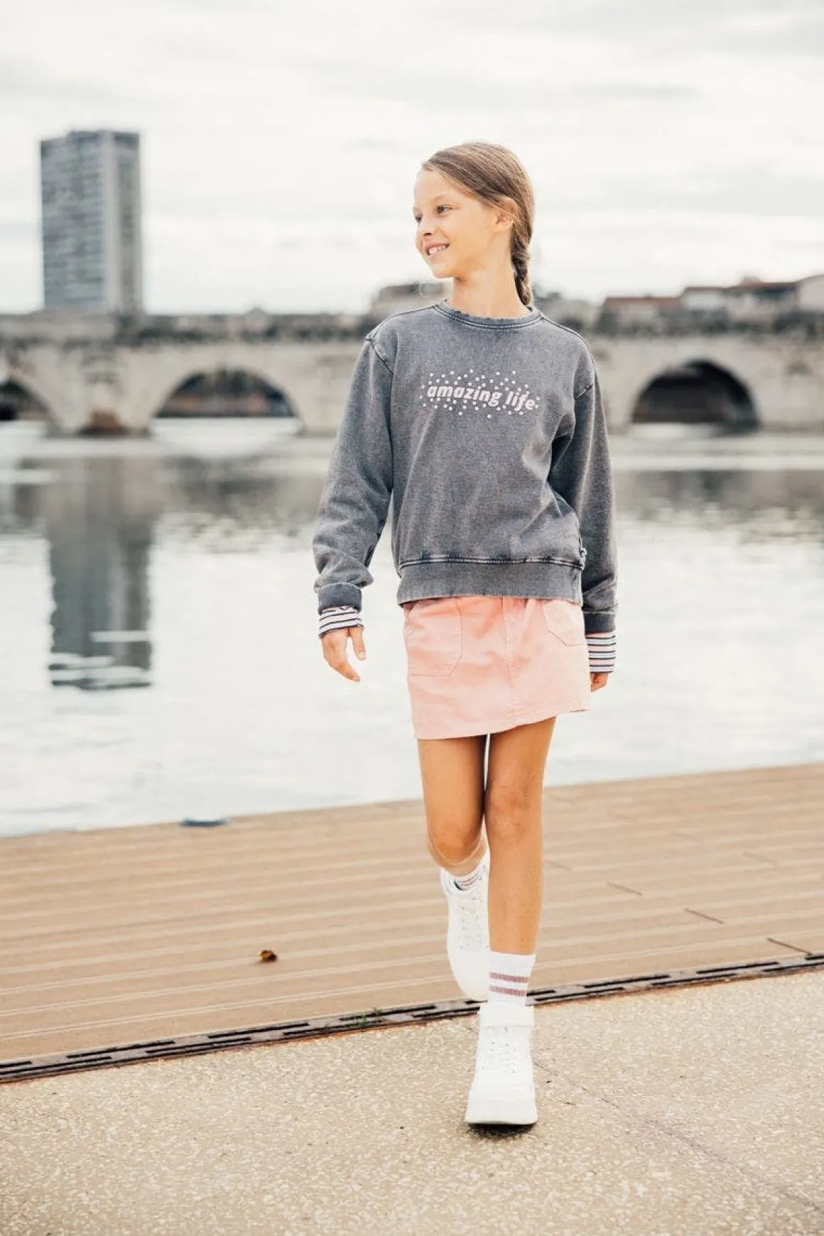 Minigonna in twill per bambina
