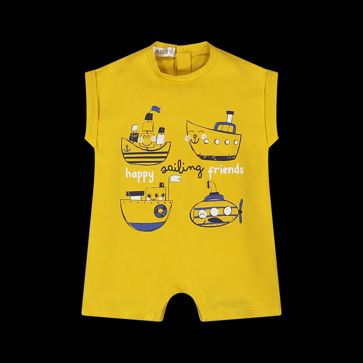 Pagliaccetto da neonato in jersey stretch giallo
