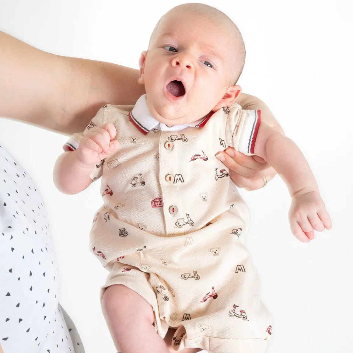 Pagliaccetto in piquet stampato da neonato