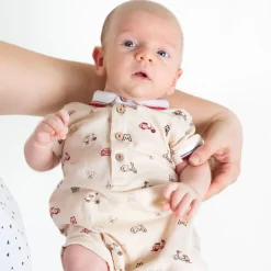 Pagliaccetto in piquet stampato da neonato